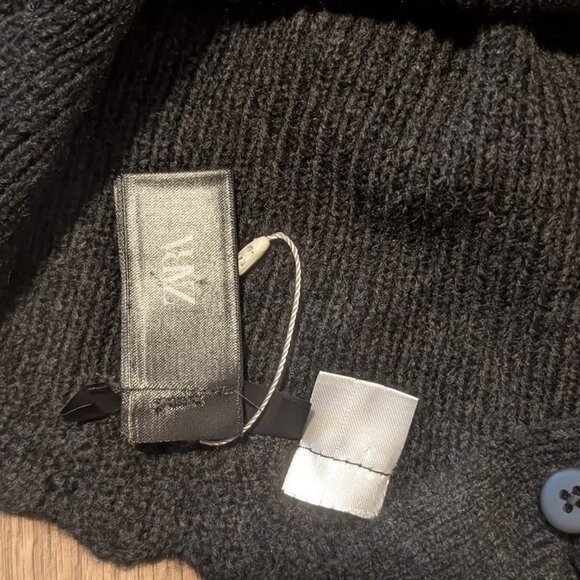 NEW! Zara Baby | Knit Balaclava Hood In Anthacite Grey - Picture 8 of 11